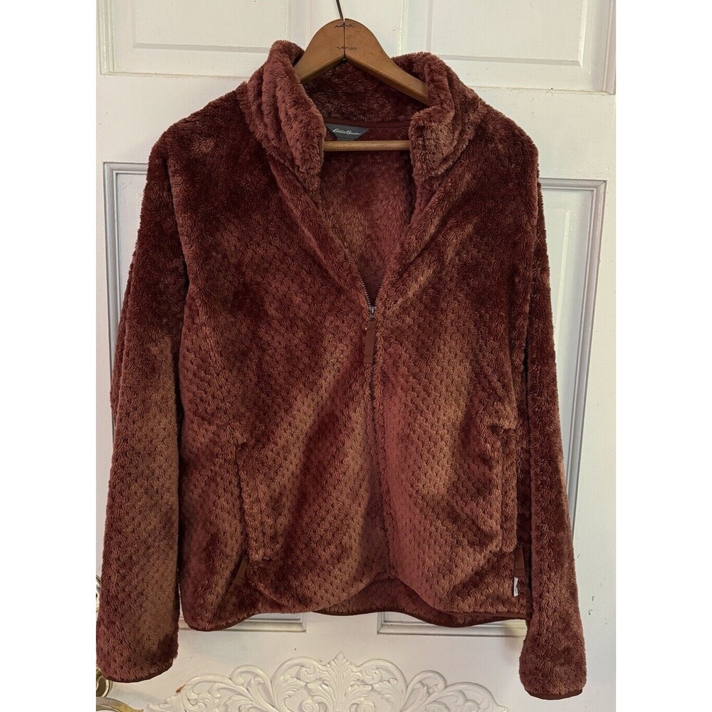 Cozy Eddie Bauer Fleece Jacket - Women’s Medium, Rich Brown